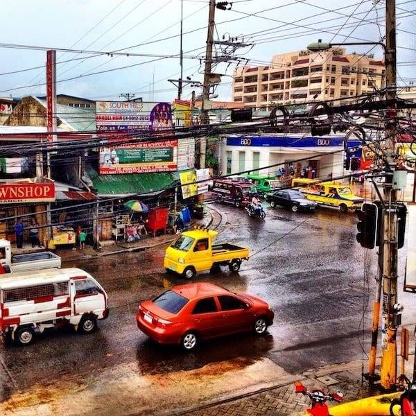City streets after rain.