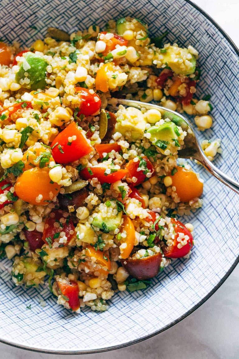 Corn, avocado, and quinoa salad.
