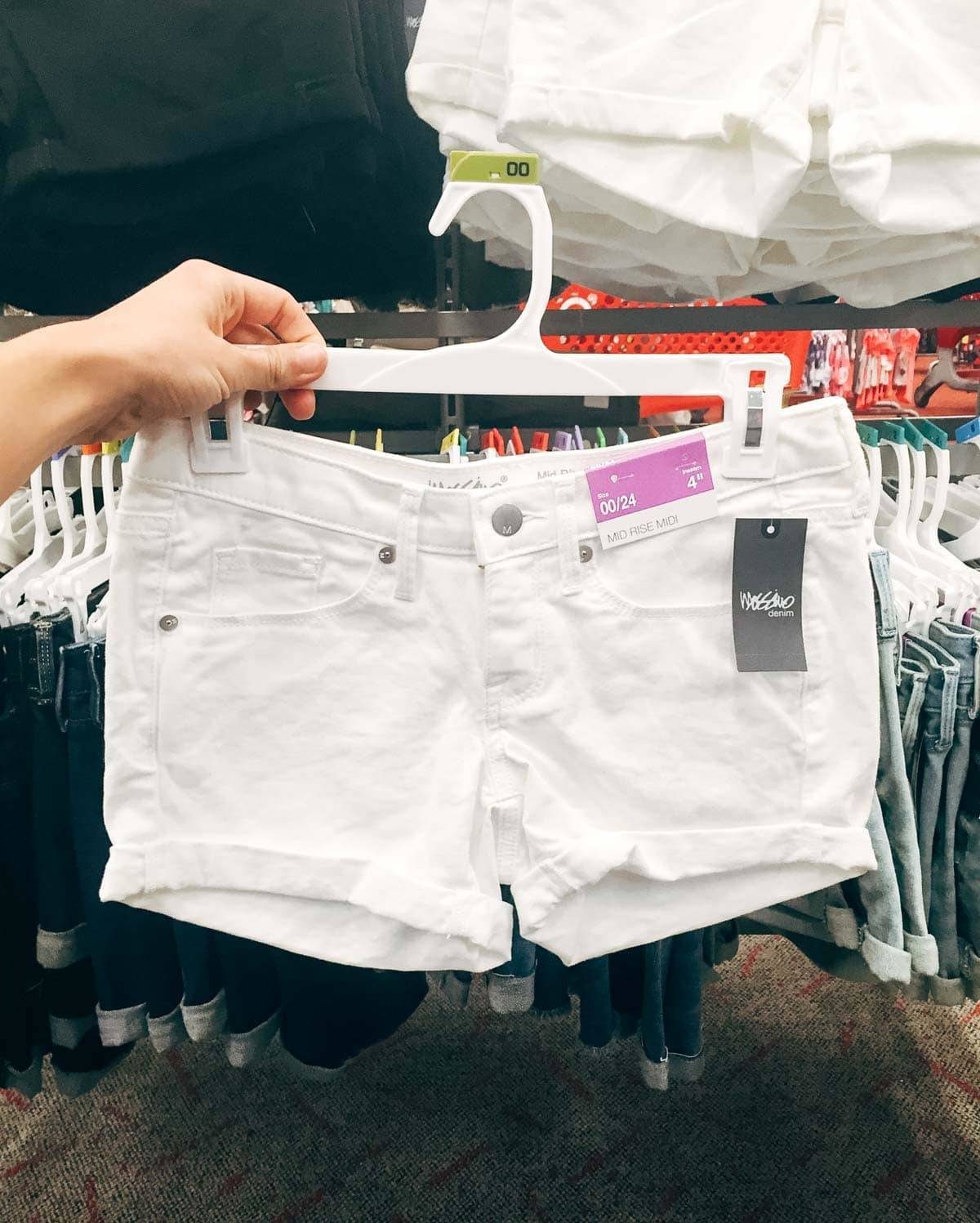 White shorts.